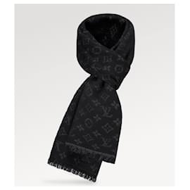 Louis Vuitton-LV Monogram scarf black-Black