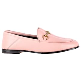 Gucci-Gucci Brixton Horsebit Loafers in Pink calf leather Leather-Pink