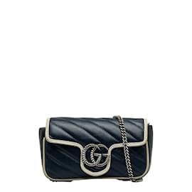 Gucci-Super Mini GG Marmont Shoulder Bag 574969-Black