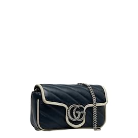 Gucci-Super Mini GG Marmont Shoulder Bag 574969-Black