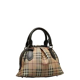 Burberry-Haymarket Check Thornley Satchel-Brown