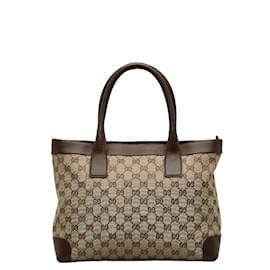 Gucci-GG Canvas Handbag 002 1119-Brown