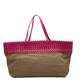 Bottega Veneta-Intrecciato Leather Tote Bag-Pink