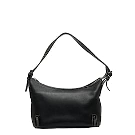 Burberry-Leather Shoulder Bag-Black