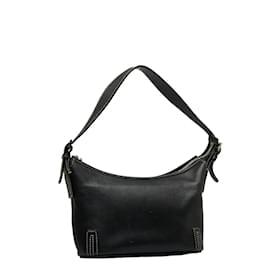 Burberry-Leather Shoulder Bag-Black