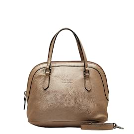 Gucci-Mini Leather Dome Handbag 341504-Golden