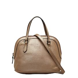 Gucci-Mini Leather Dome Handbag 341504-Golden