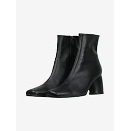 Ann Demeulemeester-Boots noires à bout carré avec zip latéral - taille EU 39-Noir
