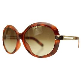 Chloé Chloe Havana Marrone CE 670 Occhiali da sole rotondi alla moda da donna SA, box Marrone