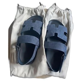 Hermès Genius Cyprus sandals navy blue suede Navy blue