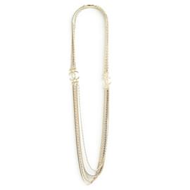 Chanel-PE2022 Mehrreihige lange CC-Halskette-Golden