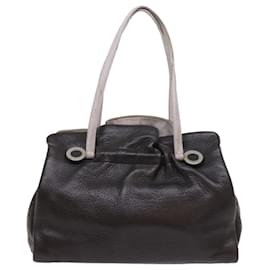 Bulgari-BVLGARI Shoulder Bag Leather Black Auth bs8655-Black
