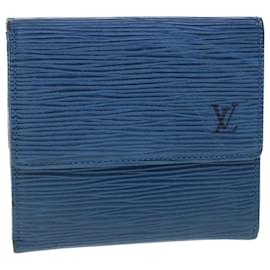 Louis Vuitton-LOUIS VUITTON Epi Porte Monnaie Bier Cartes Crdit Wallet Blue M63485 auth 55708-Blue