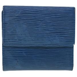 Louis Vuitton-Carteira LOUIS VUITTON Epi Porte Monnaie Bier Cartes Crdit Azul M63485 auth 55708-Azul