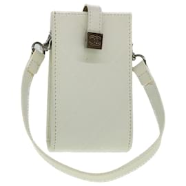 Chanel-CHANEL Cigarette Case Leather White CC Auth bs8551-White