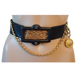 Chanel Vintage belt in black leather Black