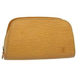 Louis Vuitton-LOUIS VUITTON Estuche Epi Dauphine PM Amarillo M48449 LV Auth 52955-Amarillo