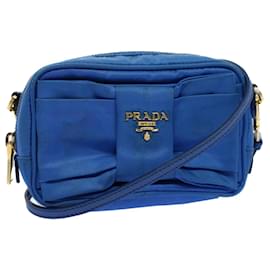 Prada-PRADA Shoulder Pouch Nylon Blue Auth 54728-Blue