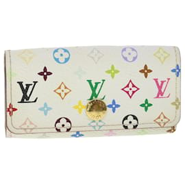 Louis Vuitton-LOUIS VUITTON Monogram Multicolor Multi Cles 4 Portachiavi Bianco M60043 auth 55115-Bianco