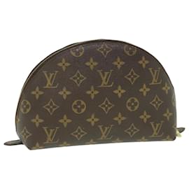 Louis Vuitton-LOUIS VUITTON Monogram Trousse Demi Ronde Cosmetic Pouch M47520 LV Auth 55272-Monogram