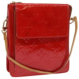 Louis Vuitton-LOUIS VUITTON Monogram Vernis Lema Accesorio Estuche Rojo M91137 LV Auth 53031-Roja