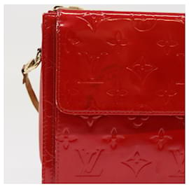 Louis Vuitton-LOUIS VUITTON Monogram Vernis Motto Accessoire Pochette Rouge M91137 Auth LV 53031-Rouge