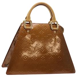 Louis Vuitton-LOUIS VUITTON Monogram Vernis Forsyth Hand Bag Bronze M91113 LV Auth 54596-Bronze