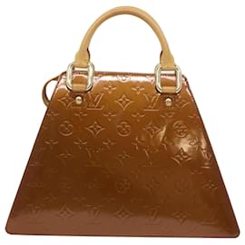 Louis Vuitton-LOUIS VUITTON Monogram Vernis Forsyth Hand Bag Bronze M91113 LV Auth 54596-Bronze