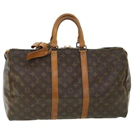 Louis Vuitton-Louis Vuitton Monogram Keepall 45 Boston Bag M41428 LV Auth 54261-Monogram