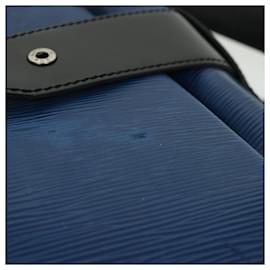 Louis Vuitton-LOUIS VUITTON Epi Sac Depaule PM Shoulder Bag Blue Black LV Auth bs8528-Black,Blue