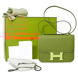 Hermès-HERMES Constance Bag in Golden Leather - 101496-Golden
