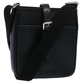 Burberry-BURBERRY Shoulder Bag Leather Black Auth yk8733-Black