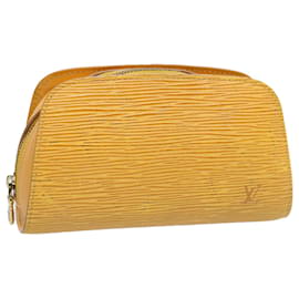 Louis Vuitton-LOUIS VUITTON Epi Dauphine PM Pouch Yellow M48449 LV Auth 52920-Yellow