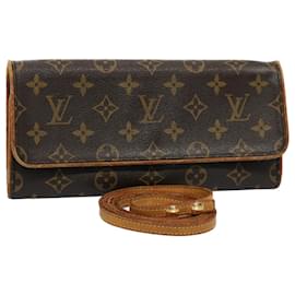 Louis Vuitton-LOUIS VUITTON Monogram Pochette Twin GM Shoulder Bag M51852 LV Auth 52957-Monogram