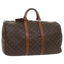 Louis Vuitton-Louis Vuitton Monogram Keepall 50 Boston Bag M41426 LV Auth ar10329-Monogram