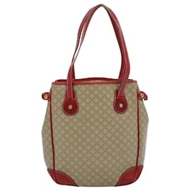 Céline-CELINE Tote Bag Macadam Canvas Beige Red Auth 54368-Red,Beige