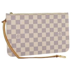 Louis Vuitton-Bolsa LOUIS VUITTON Damier Azur Neverfull MM LV Auth 41566-Outro