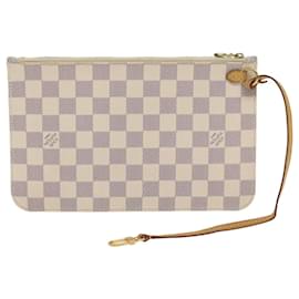 Louis Vuitton-Bolsa LOUIS VUITTON Damier Azur Neverfull MM LV Auth 41566-Outro