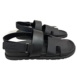 Hermès-HERMES  Sandals T.eu 43 leather-Black