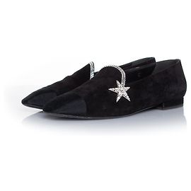 Chanel, Mocassin étoile comète en daim noir Noir