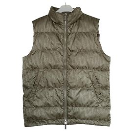 Dior sleeveless green down jacket, oblique pattern Green