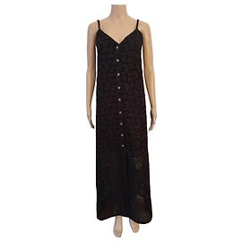 Robe Chanel de la collection 2022 en coton noir avec logos CC Noir