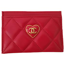 Chanel-Chanel-Kartenhalter aus der Kollektion 23S Süßes Herz-Rot