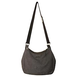 Gucci-Gucci Black Denim et détails en cuir avec sac à bandoulière Silver Hardware-Noir