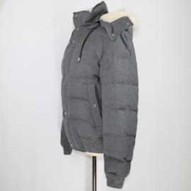 Dior-Grey Fur Hooded Jacket-Grey