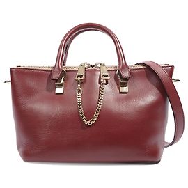 Chloé Chloe Baylee Handbag Red Leather Mini Dark red