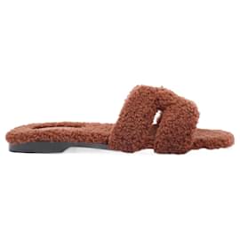 Hermès-Hermes Oran Boa Sandal Brown Shearling EU 38 Uk 5-Brown