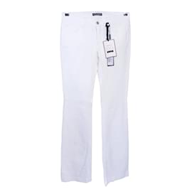 Dolce & Gabbana-Jeans a vita alta con gamba di stivale bianco-Bianco