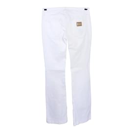 Dolce & Gabbana-Jeans a vita alta con gamba di stivale bianco-Bianco