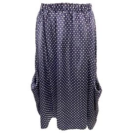 Comme Des Garcons azul marinho/Saia de bolinhas brancas Azul